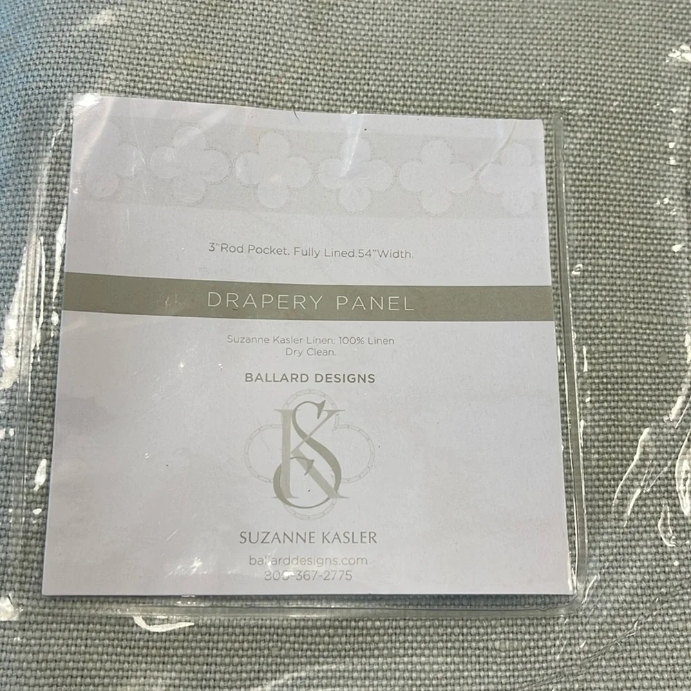 Ballard Designs Suzanne Kasler Signature 13oz Linen Drapery Panel in Mineral